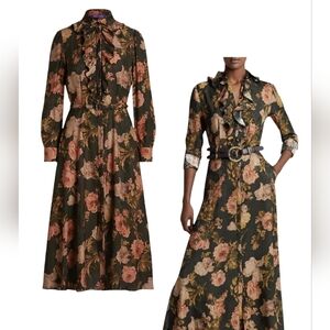 Ralph Lauren Blayke Floral-print Jacquard Silk Blend Dress, NWT